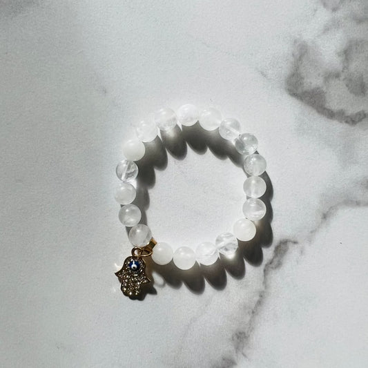 Clear Quartz Evil Eye Bracelet